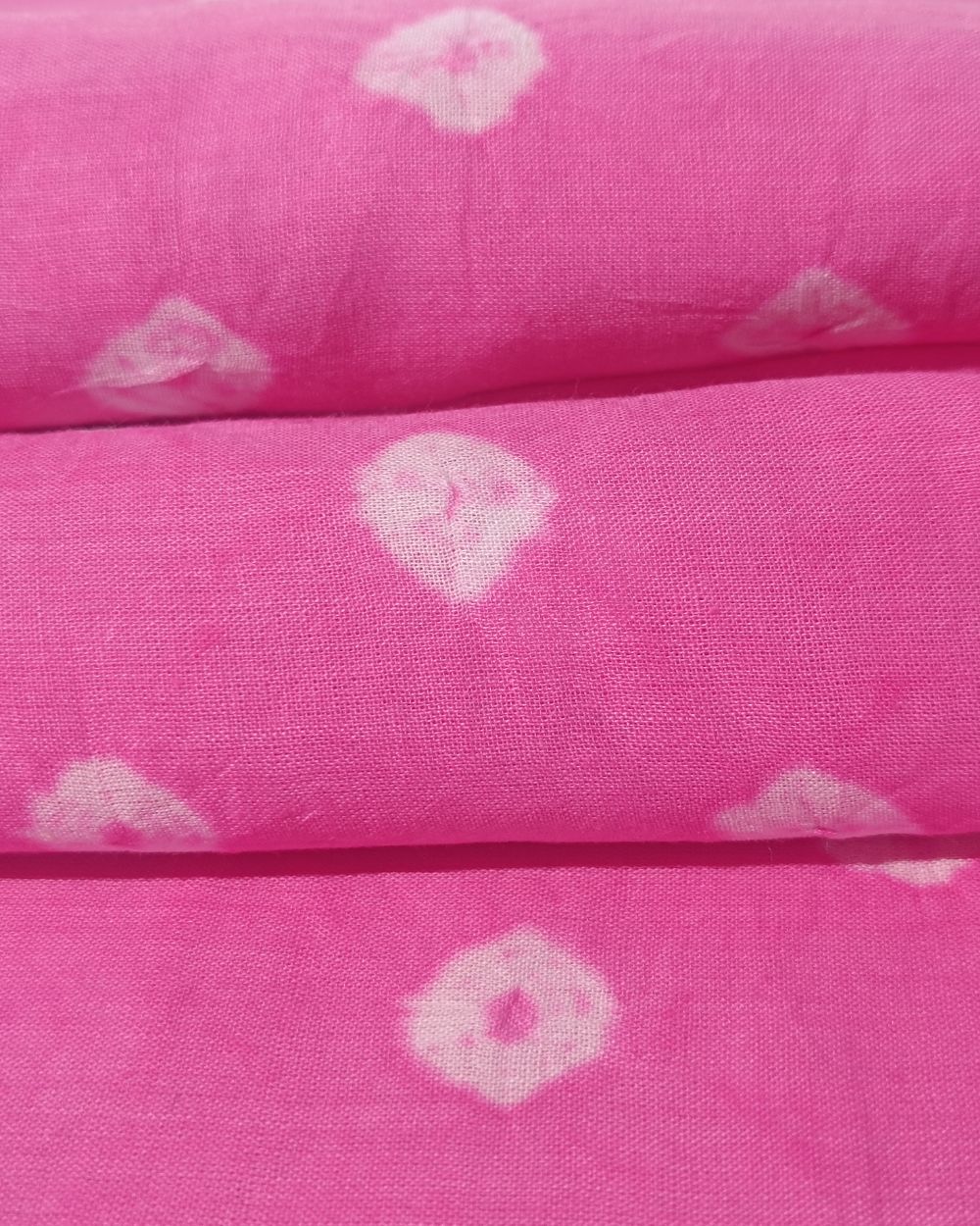 Pure Soft Cotton Bandhani Print Pink Colour 44 Inches Width