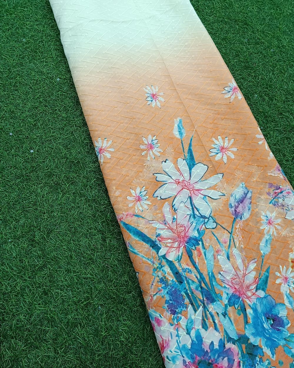 Printed Cotton Orange Colour 55 Inches Width