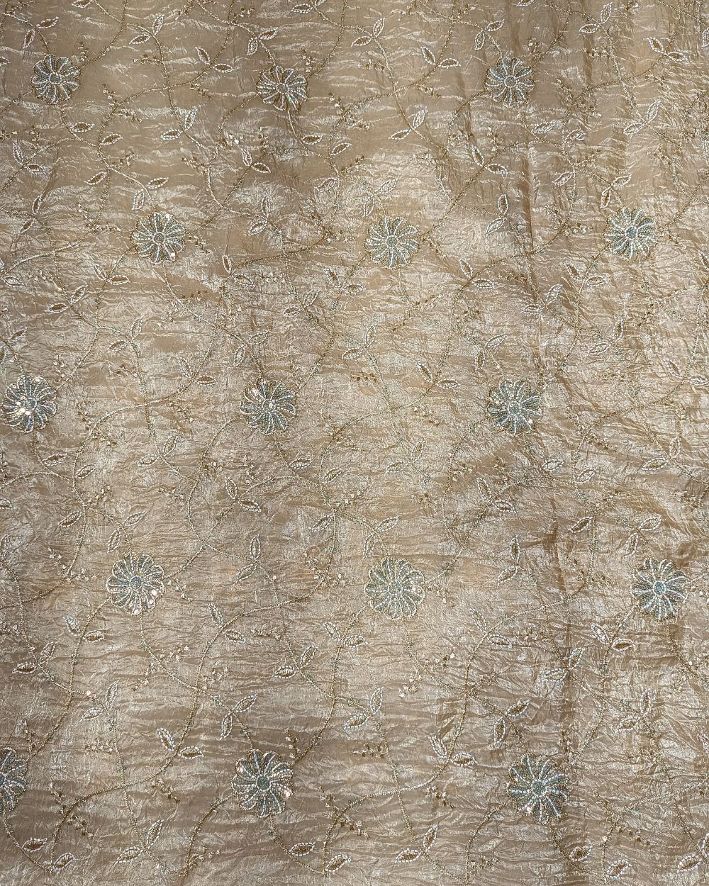 Gold Crush Work Golden Colour 44 Inches Width