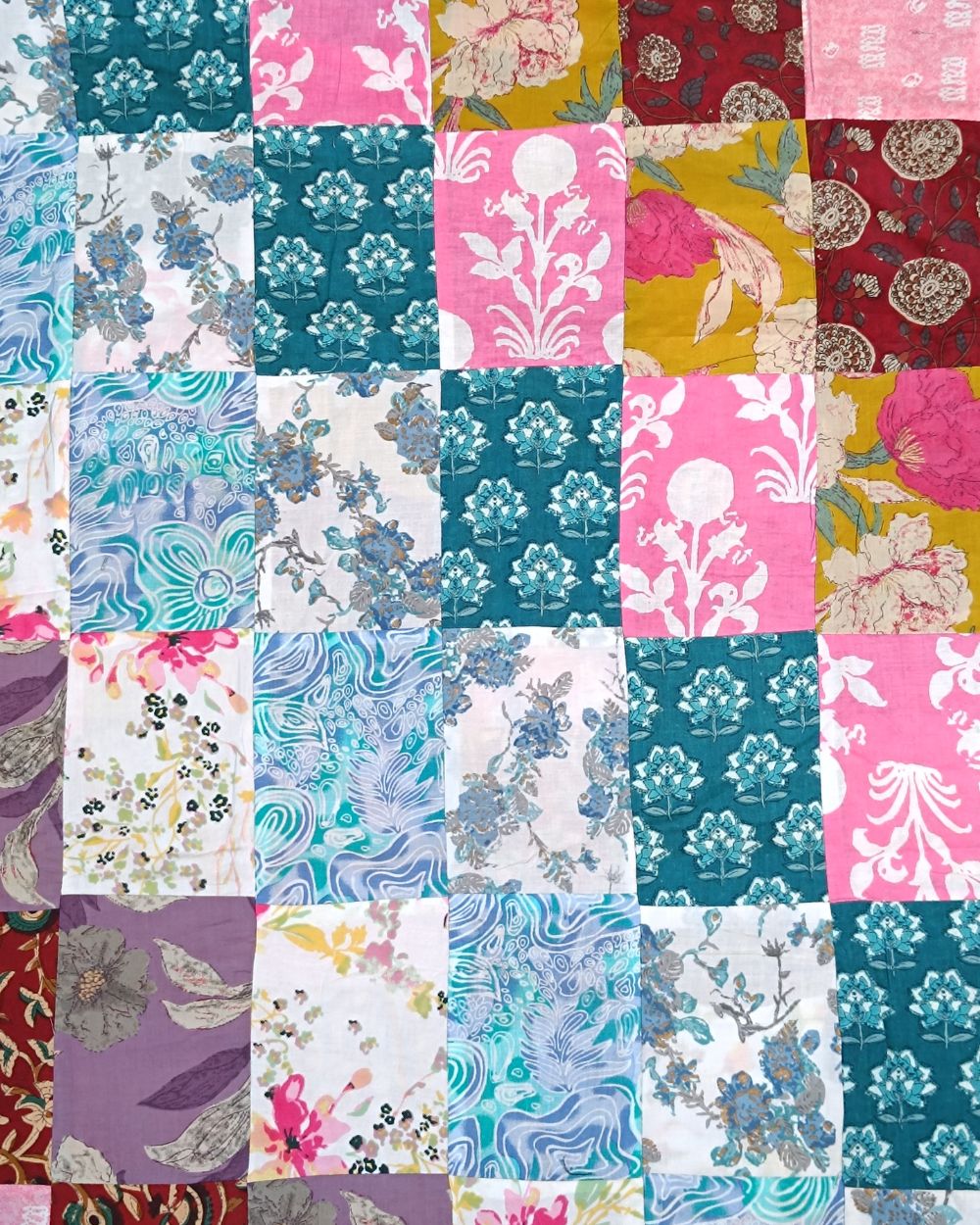Printed Cotton  Patchwork Quilt Multicolor 42 Inches Width