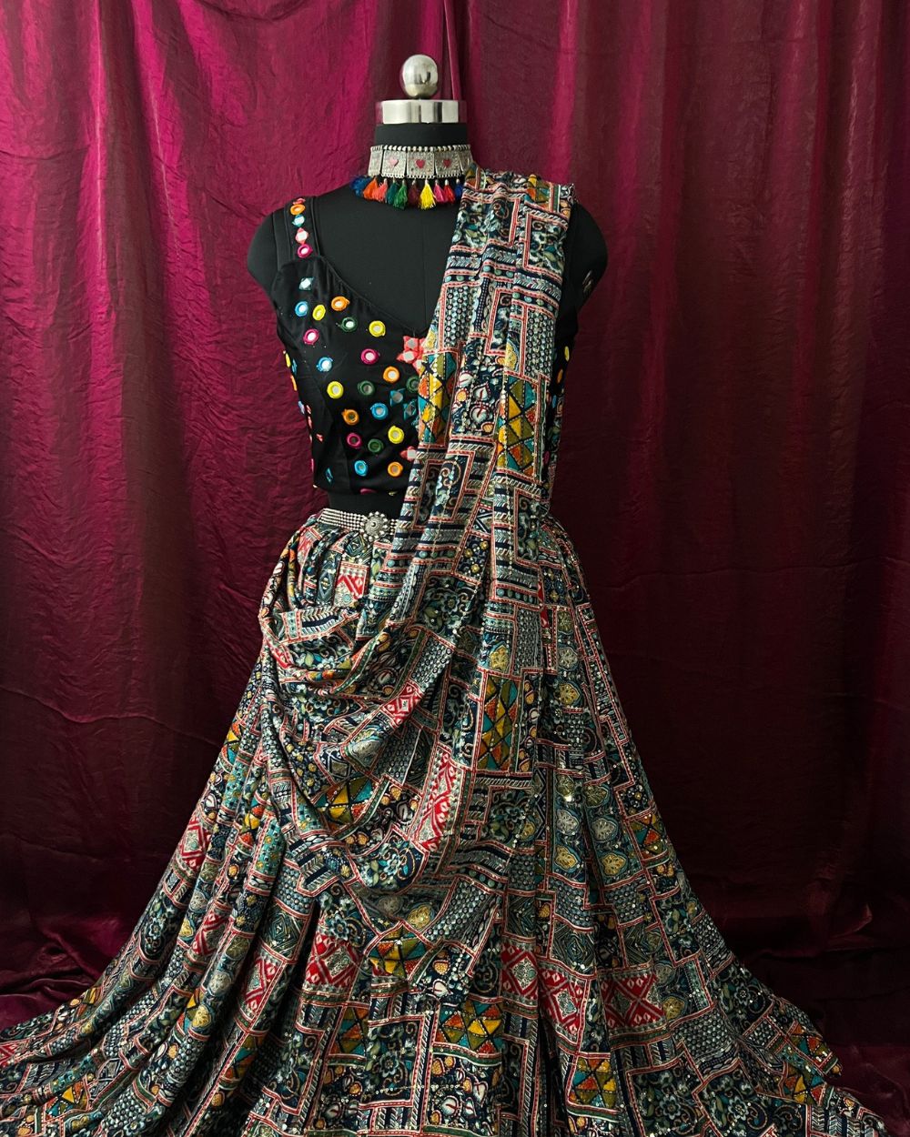 Rayon Sequin Work Multicolor 44 Inches Width
