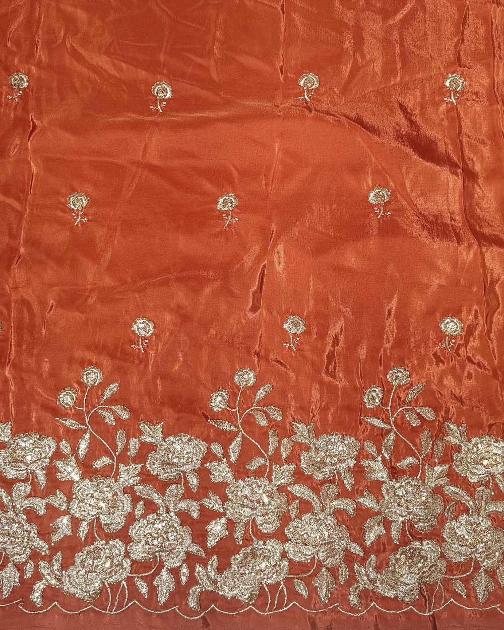 Premium French Work Burnt Orange Colour 44 Inches Width