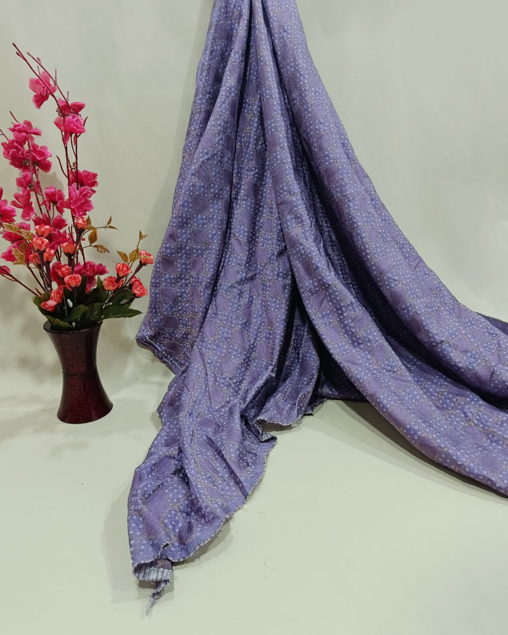 Jacquard Dola Silk Lavender Colour 44 Inches Width