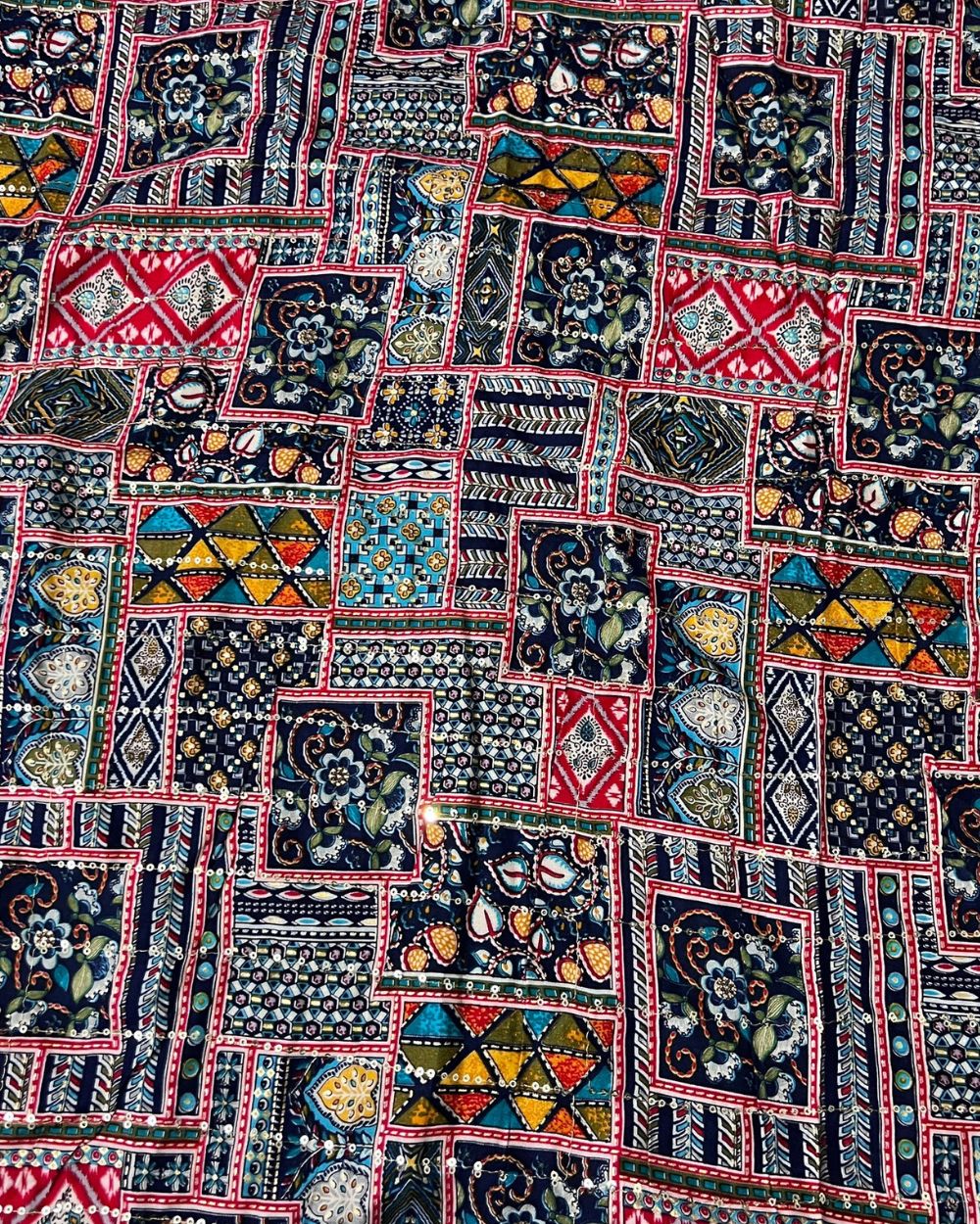 Rayon Sequin Work Multicolor 44 Inches Width