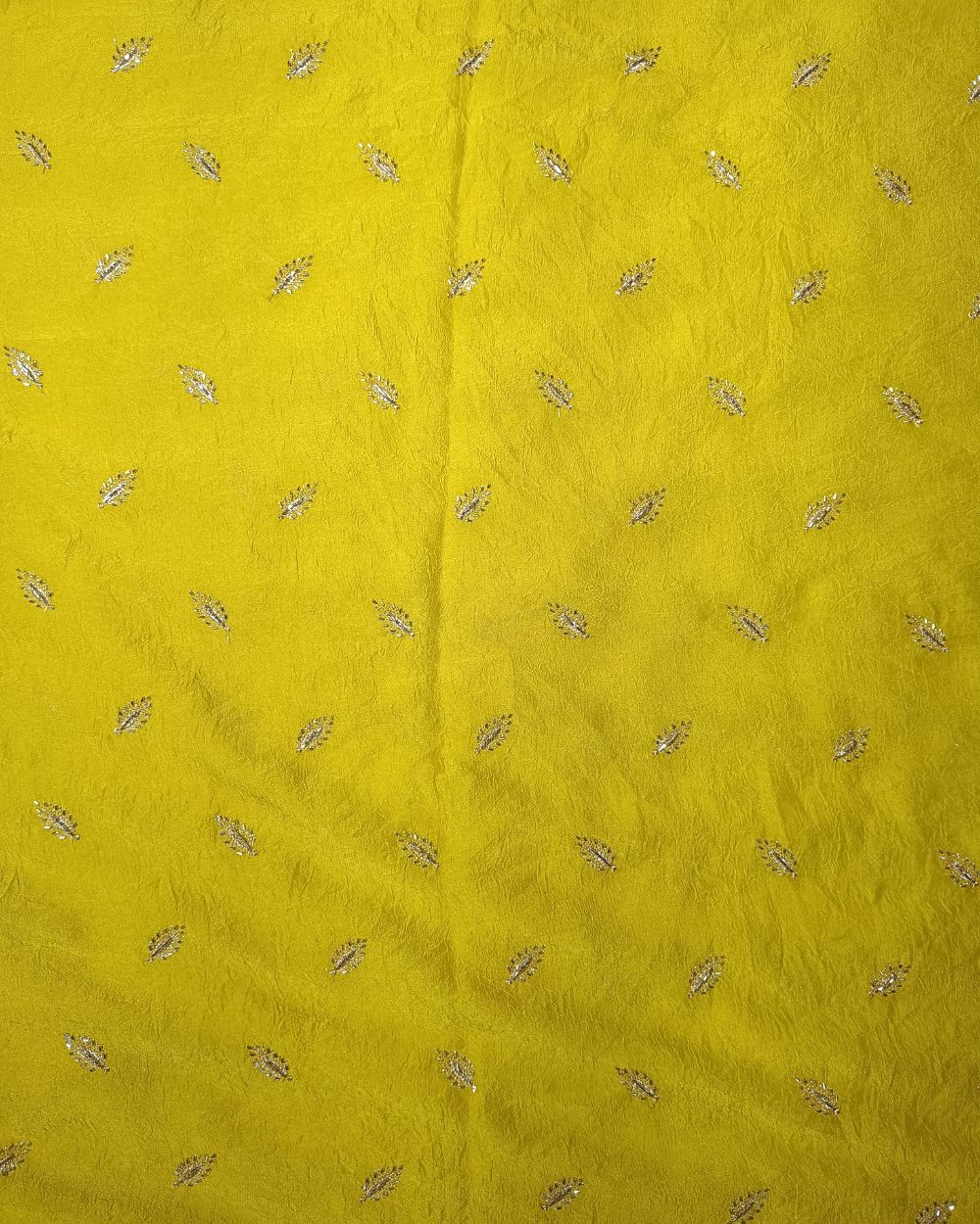 Rangoli Crush Silk Work Lime Yellow Colour 44 Inches Width