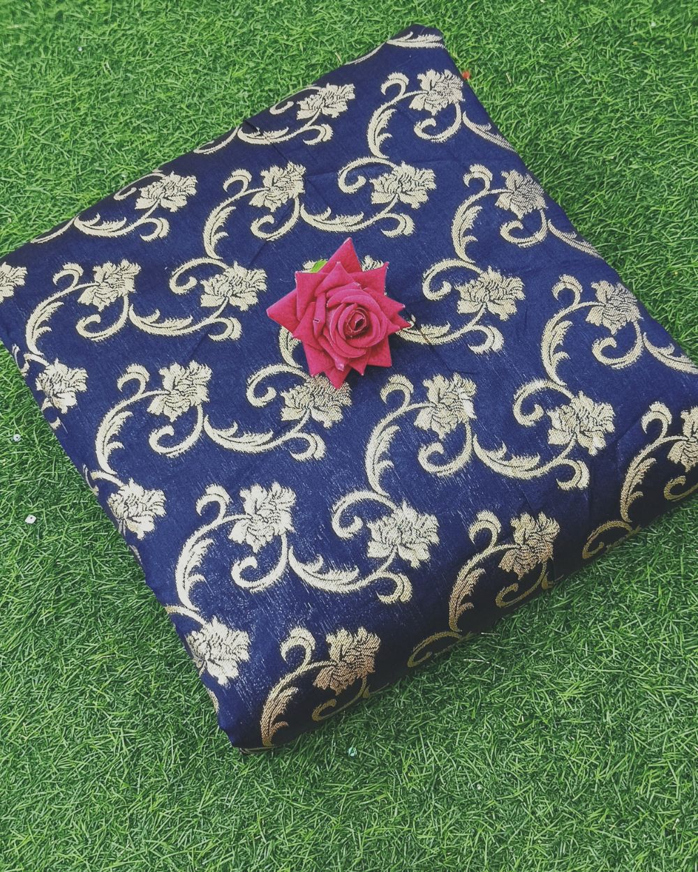 Jacquard Brocade Royal Blue Colour 44 Inches Width