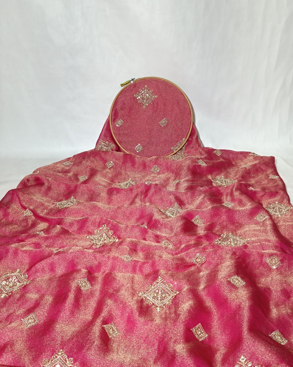 Premium Burberry Silk Work Rani Pink Colour 44 Inches Width