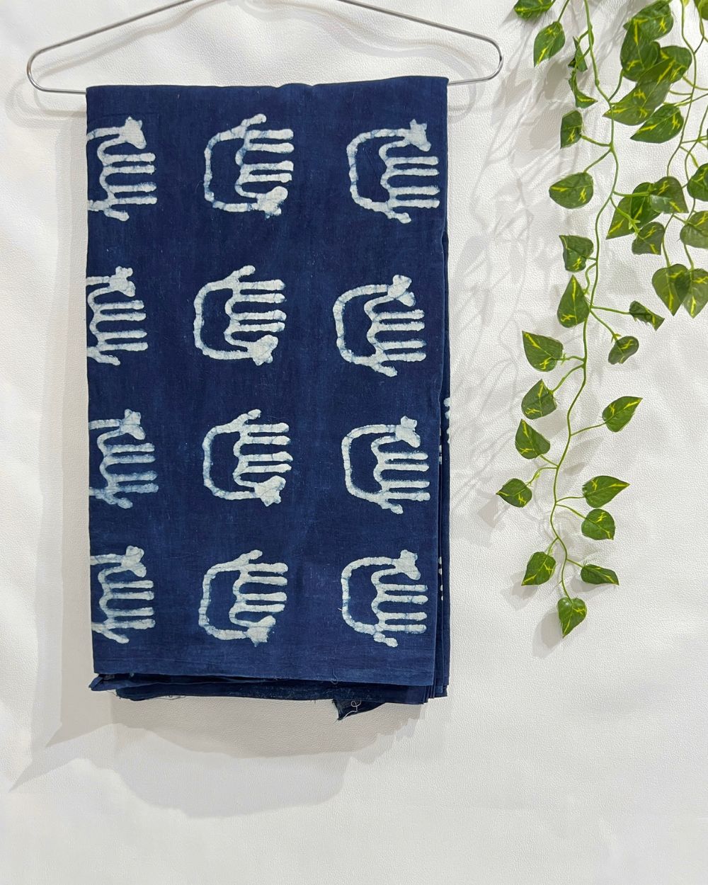 Hand Block Printed Cotton Indigo Blue Colour 44 Inches Width