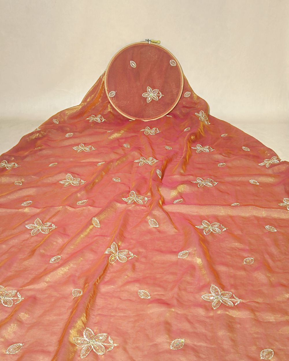 Space Silk Work Copper Colour 47 Inches Width