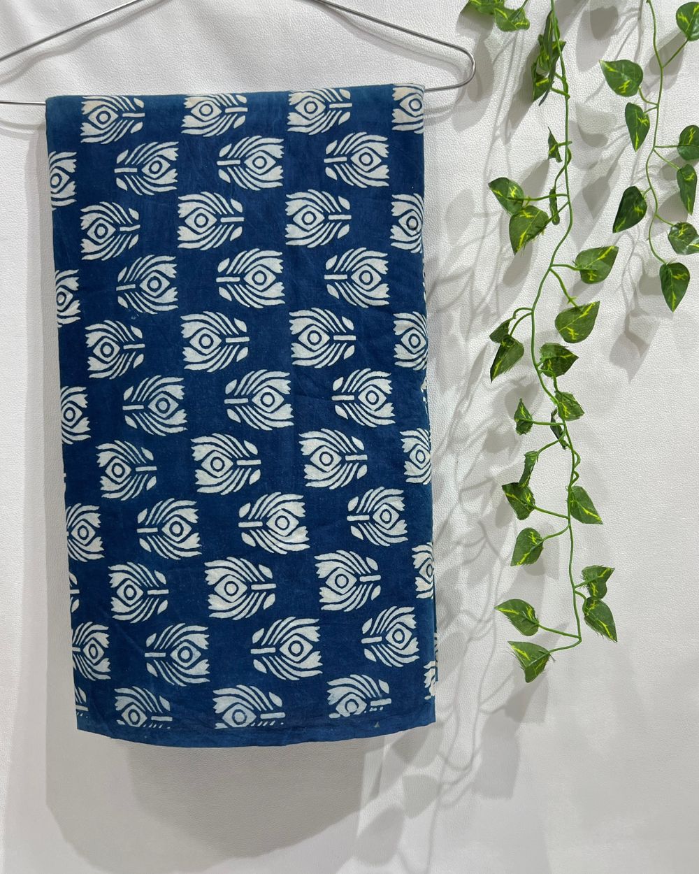 Hand Block Printed Cotton Indigo Blue Colour 44 Inches Width