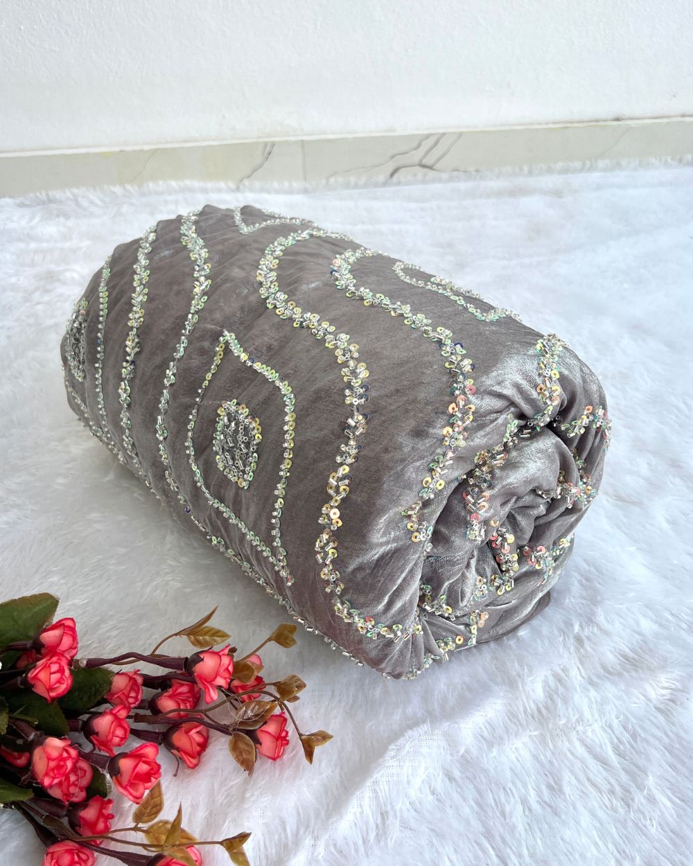 Space Silk Work Grape Colour 42 Inches Width
