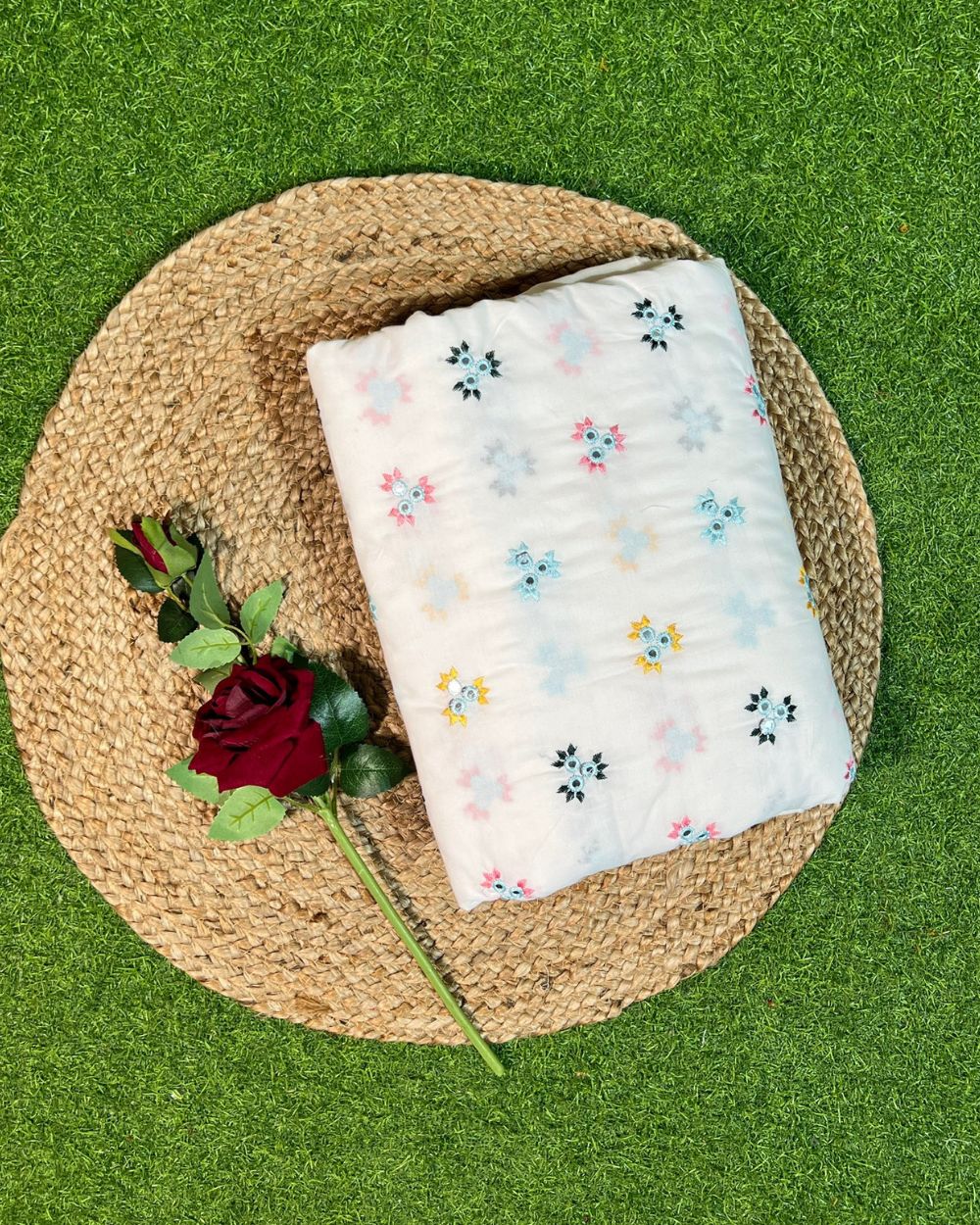 Cotton Work White Colour 44 Inches Width