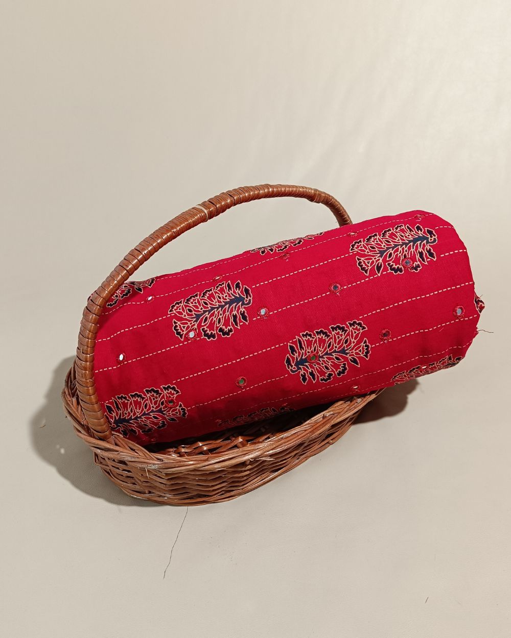 Cotton Abla Work Red Colour 42 Inches Width