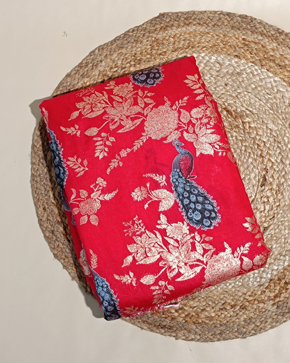 Jacquard Banarasi Red Colour 42 Inches Width