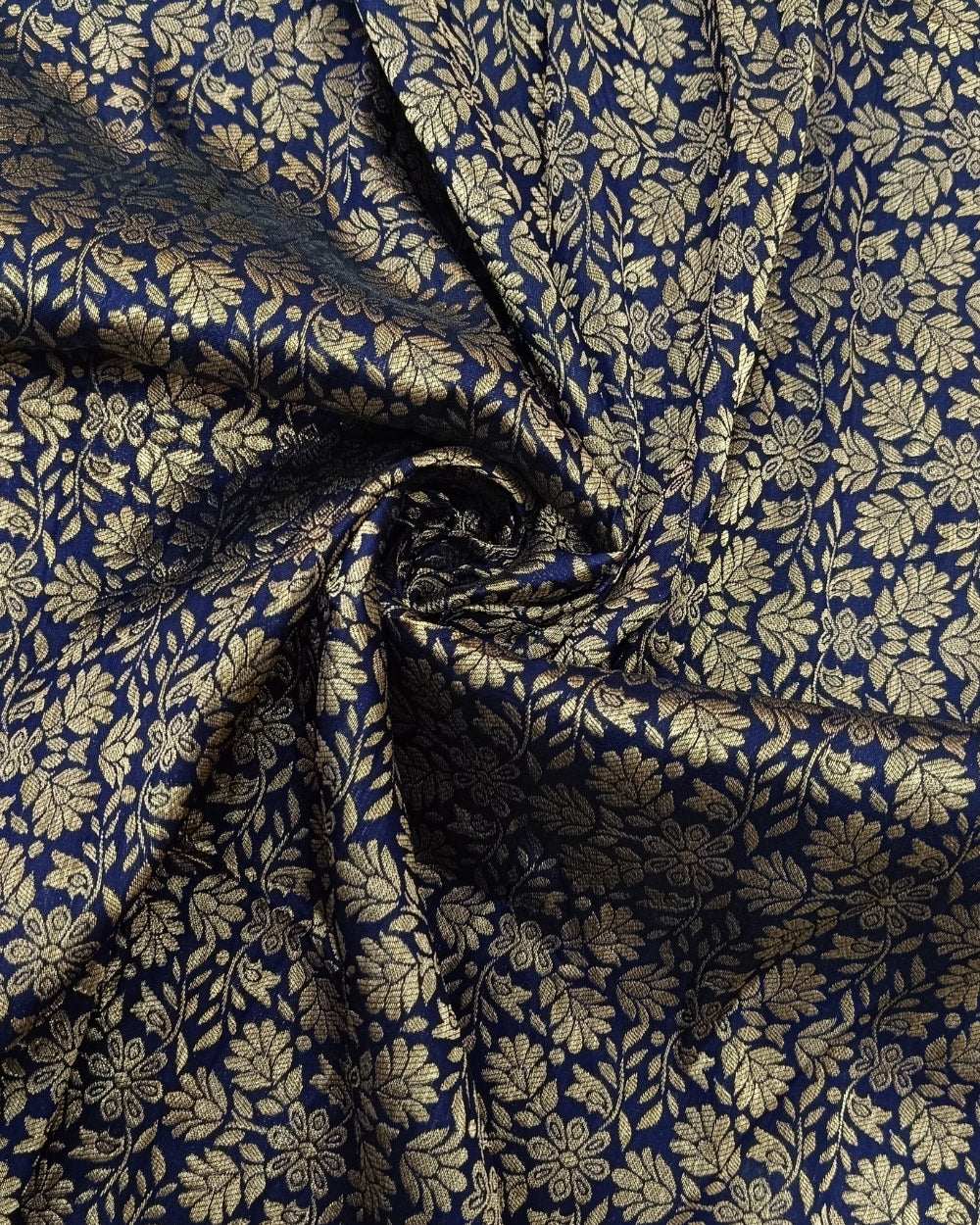 Brocade Navy Blue Colour 52 Inches Width