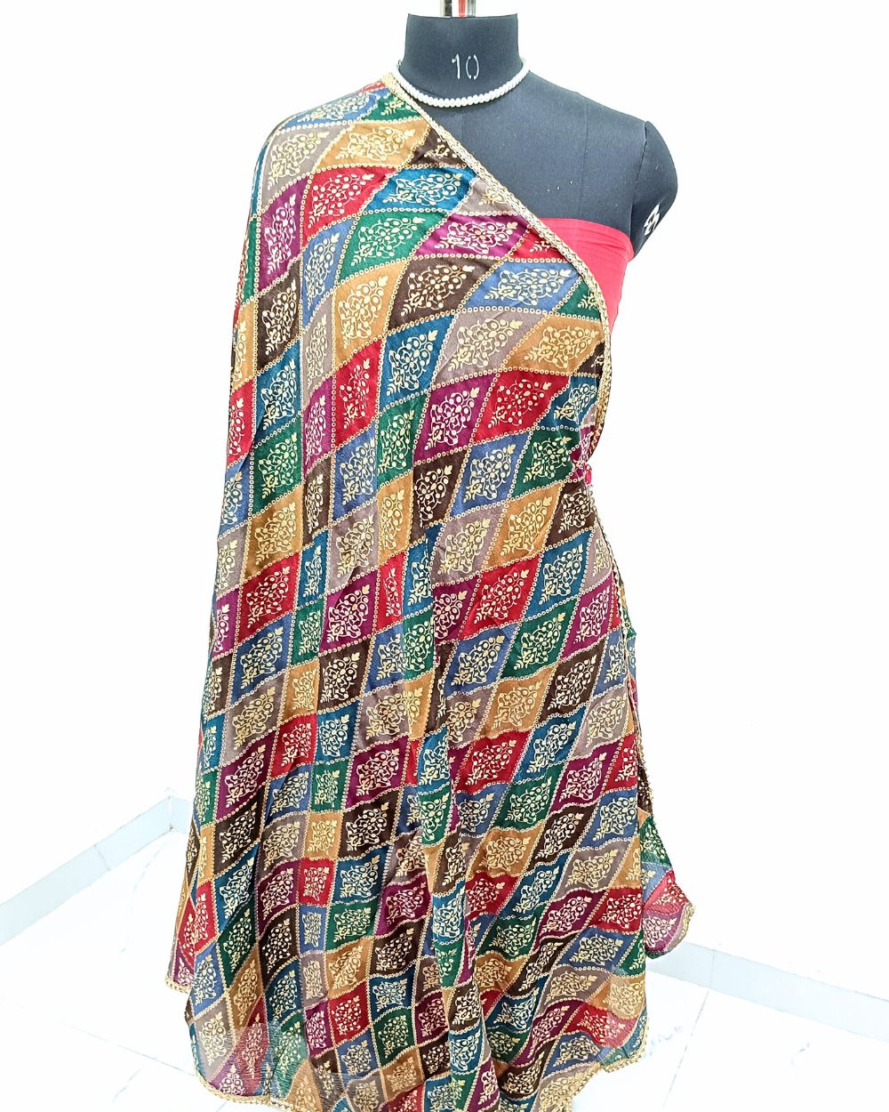 Printed Chinnon Dupatta Multicolor 44 Inches Width