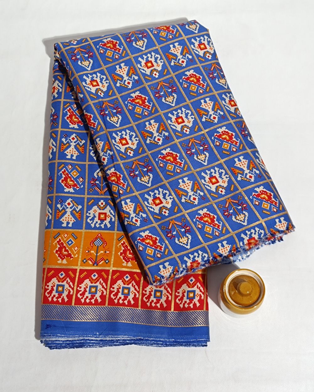 Printed Rayon Patola Blue Colour 42 Inches Width