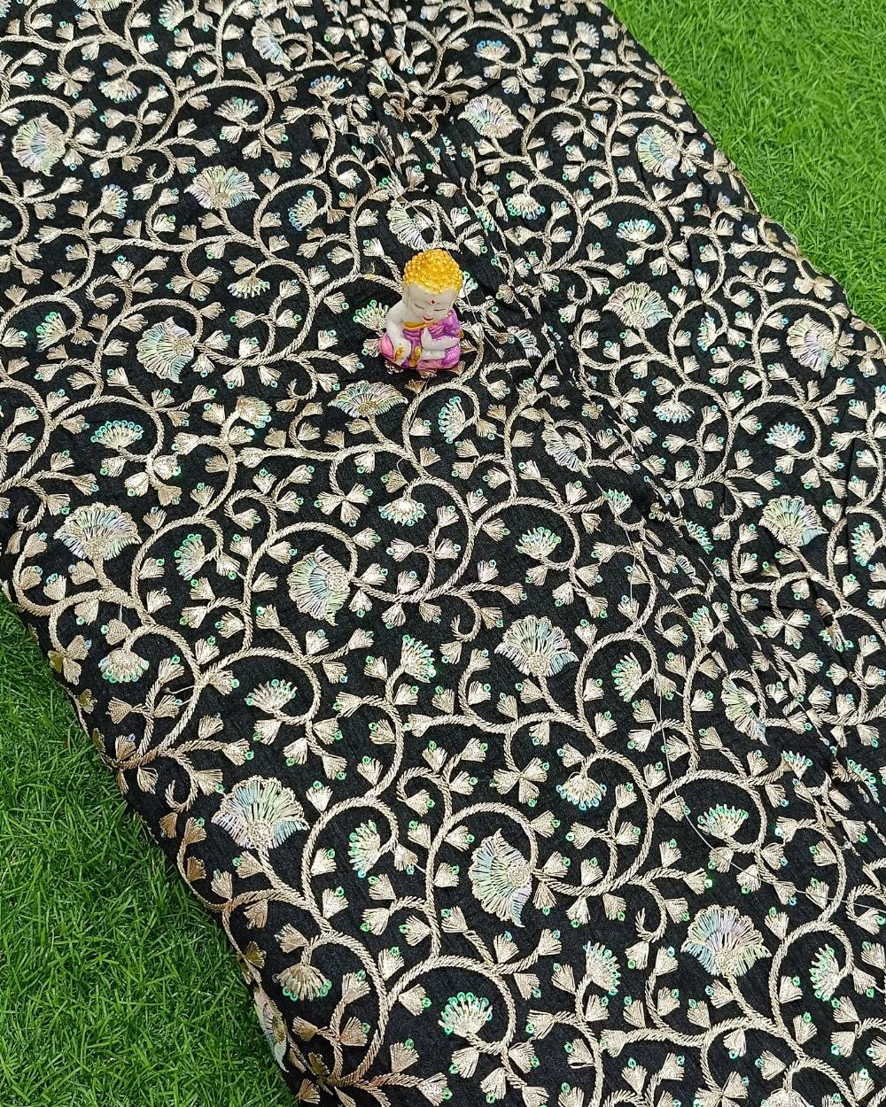 Mulberry Silk Work Black Colour 42 Inches Width