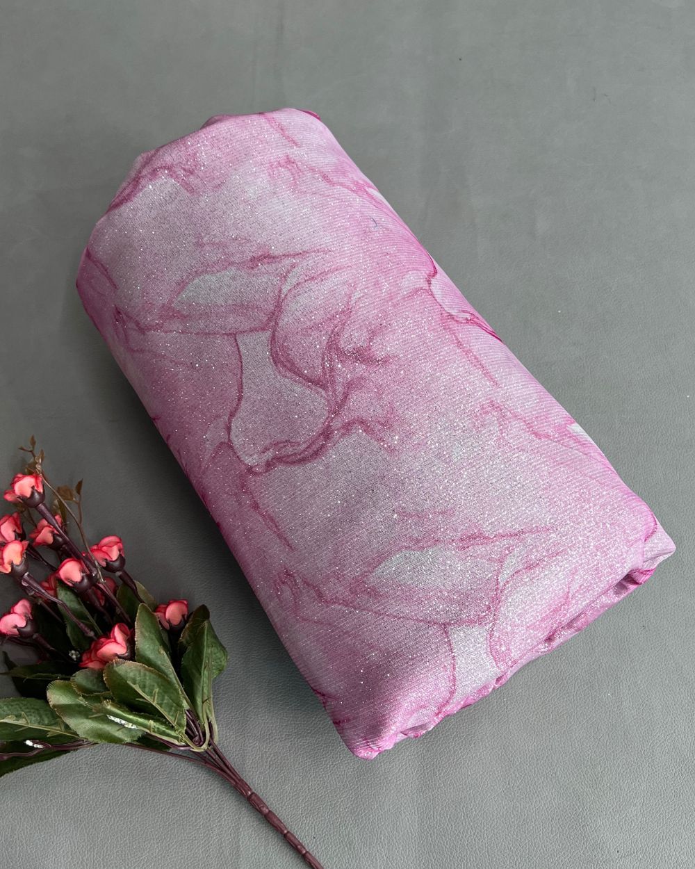 Imported Digital Printed Sparkle Hot Pink Colour 55 Inches Width