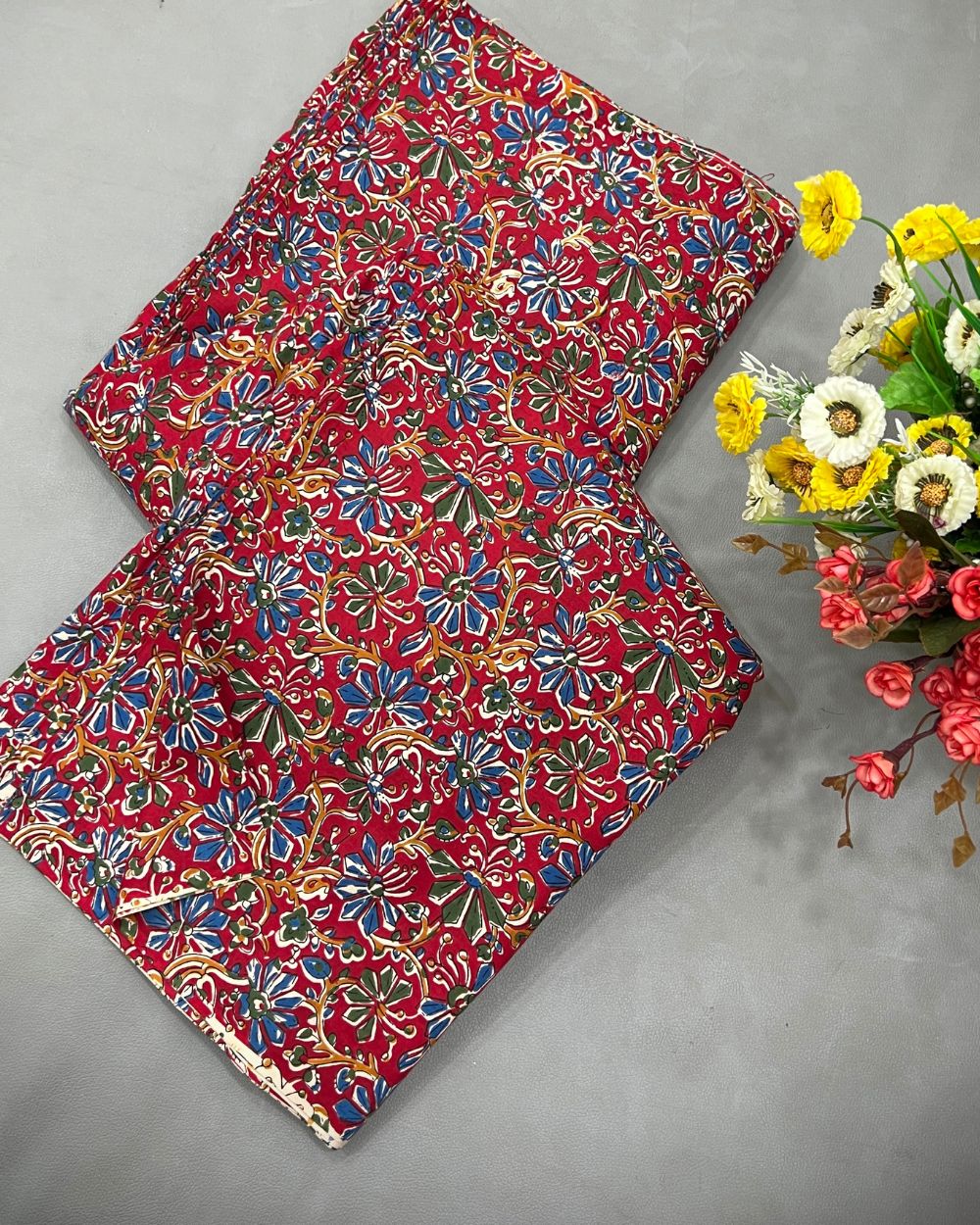 Printed Cotton Red Colour 42 Inches Width