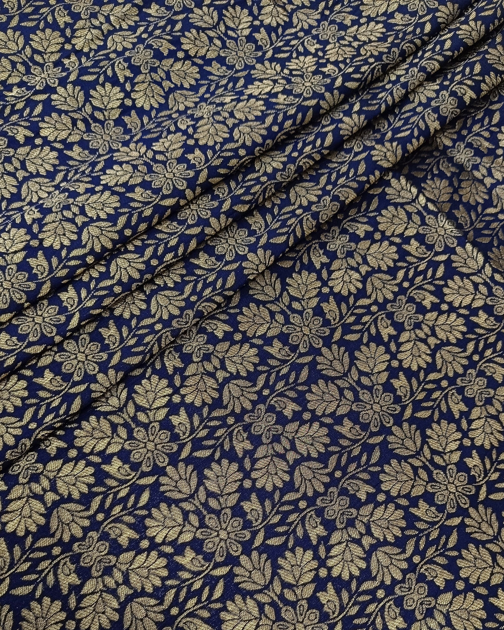 Brocade Navy Blue Colour 52 Inches Width