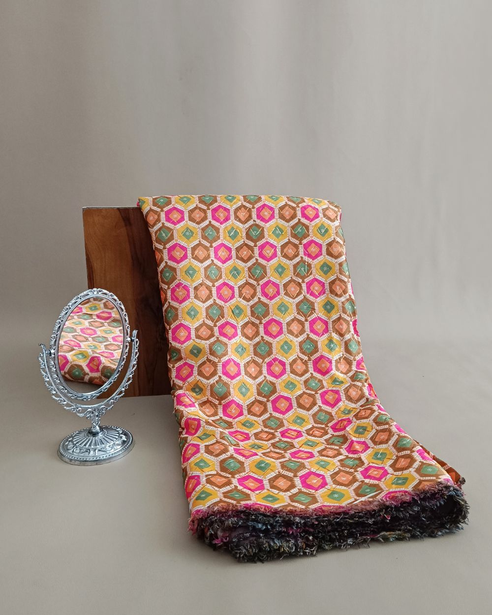 Silk Crochet Work Multicolor 42 Inches Width