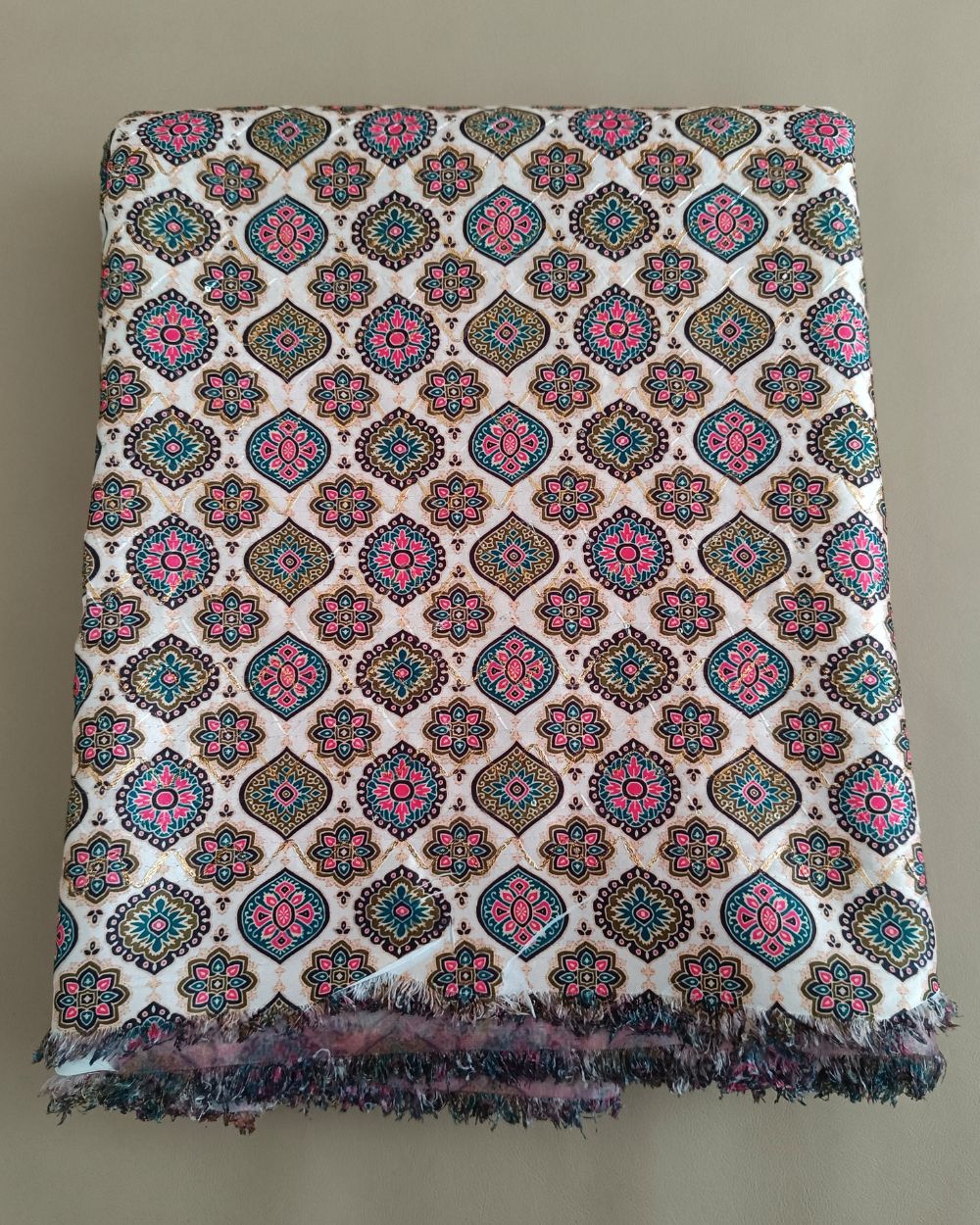 Silk Crochet Work Multicolor 42 Inches Width