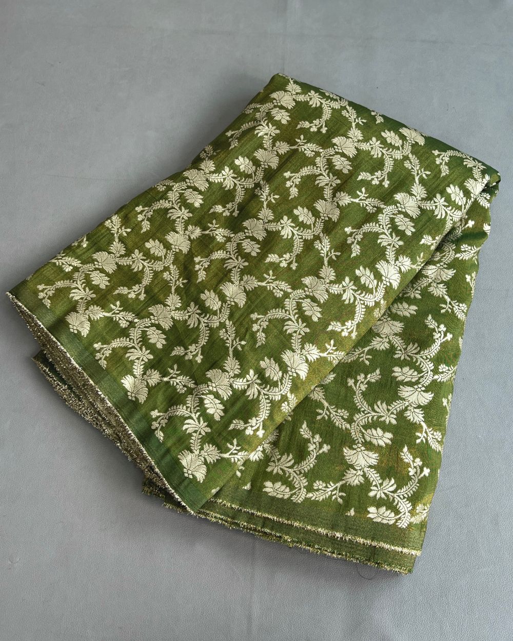 Cosmos Zari Work Light Green Colour 45 Inches Width