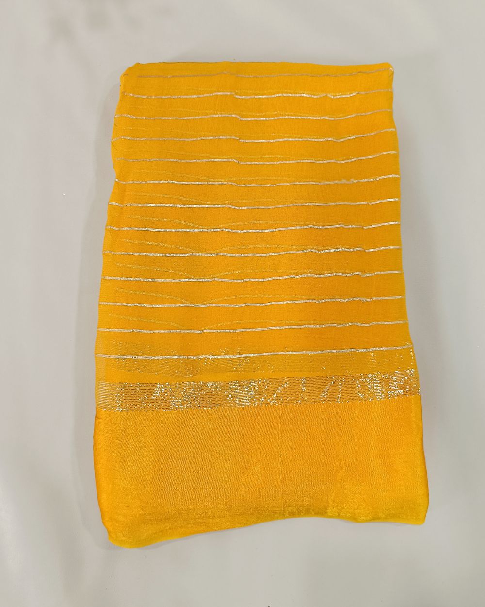 Pure Viscose Saree Without Blouse Yellow Colour