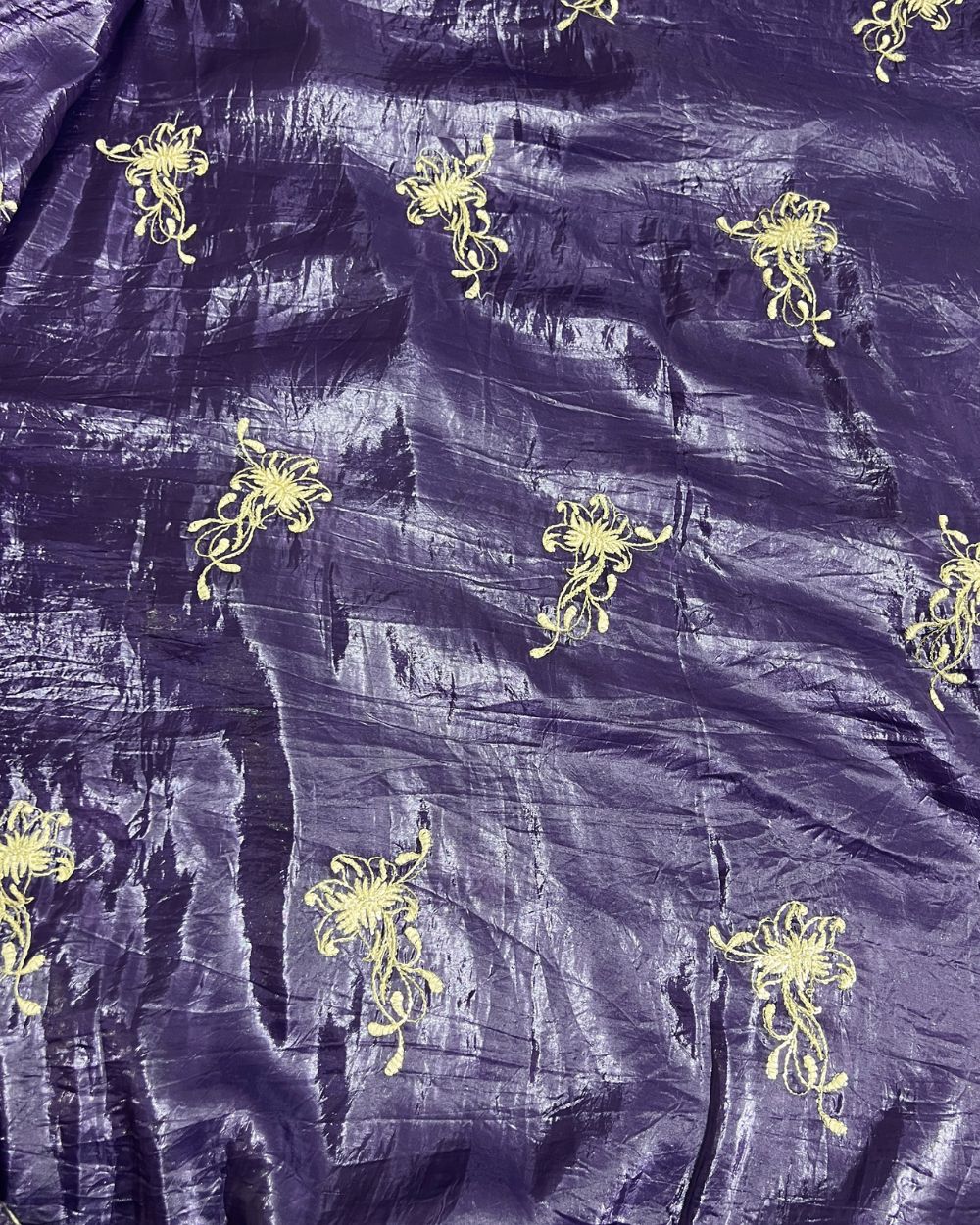 Gold Crush Work Purple Colour 44 Inches Width
