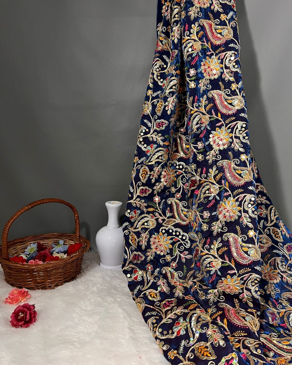 Space Silk Work Dark Kerosene Colour 42 Inches Width