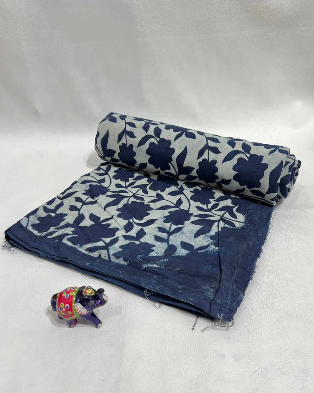 Hand Block Printed Cotton Indigo Blue Colour 44 Inches Width