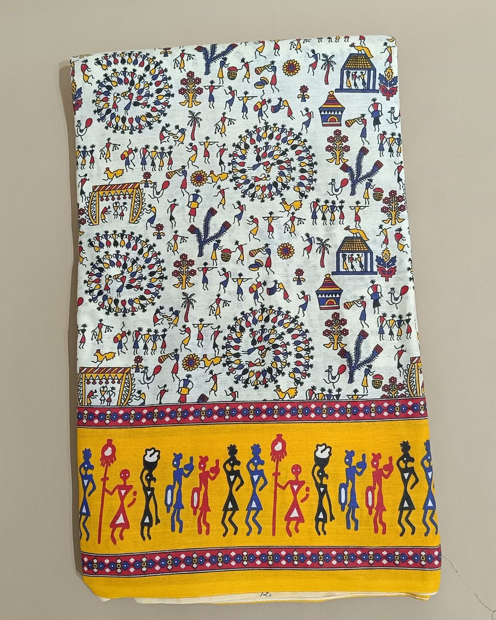 Cotton Warli Print White Colour 44 Inches Width