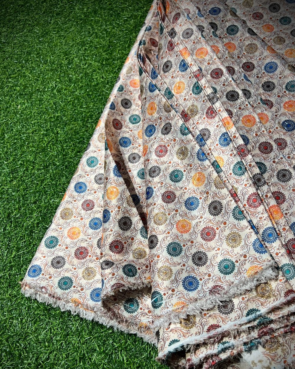 Silk Crochet Work Multicolor 42 Inches Width