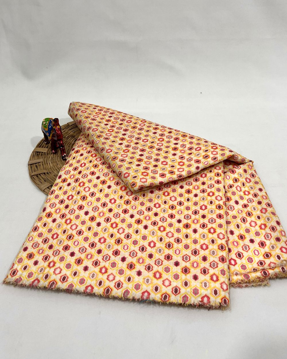 Silk Crochet Work Multicolor 44 Inches Width