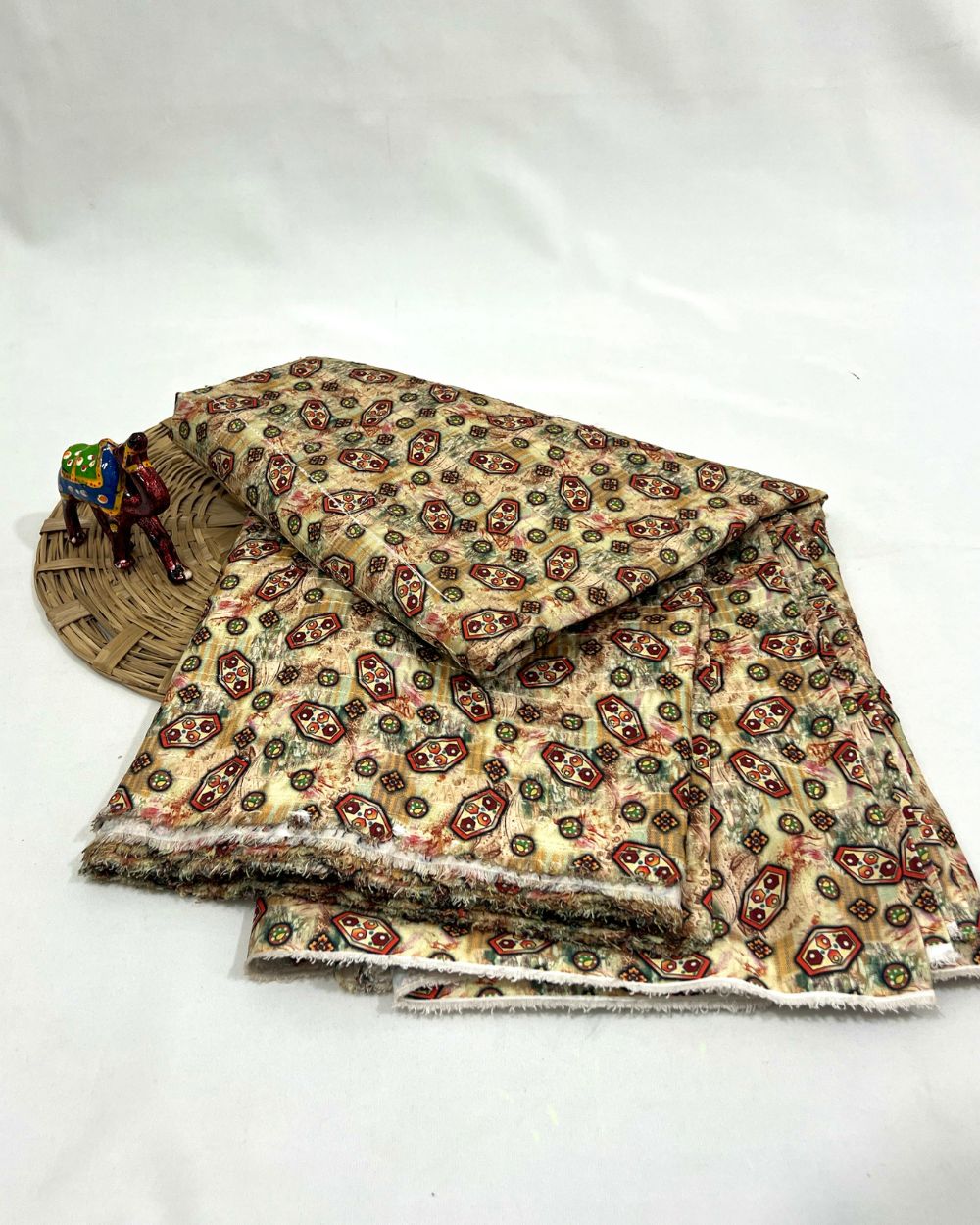 Silk Crochet Work Multicolor 44 Inches Width