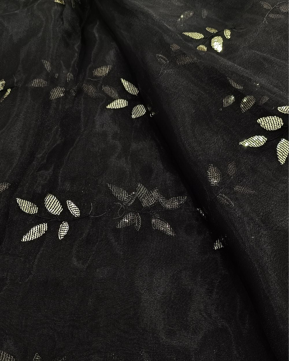 Organza Work Black Colour 45 Inches Width