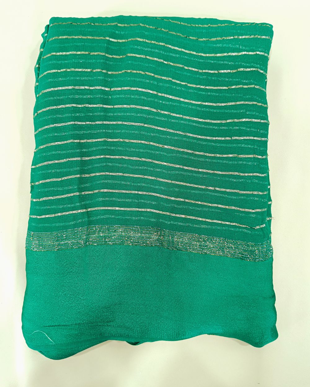 Pure Viscose Saree Without Blouse Turquoise Green Colour