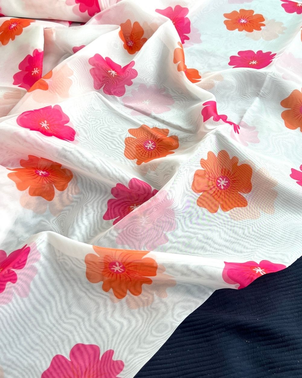 Premium Printed Organza White Colour 42 Inches Width