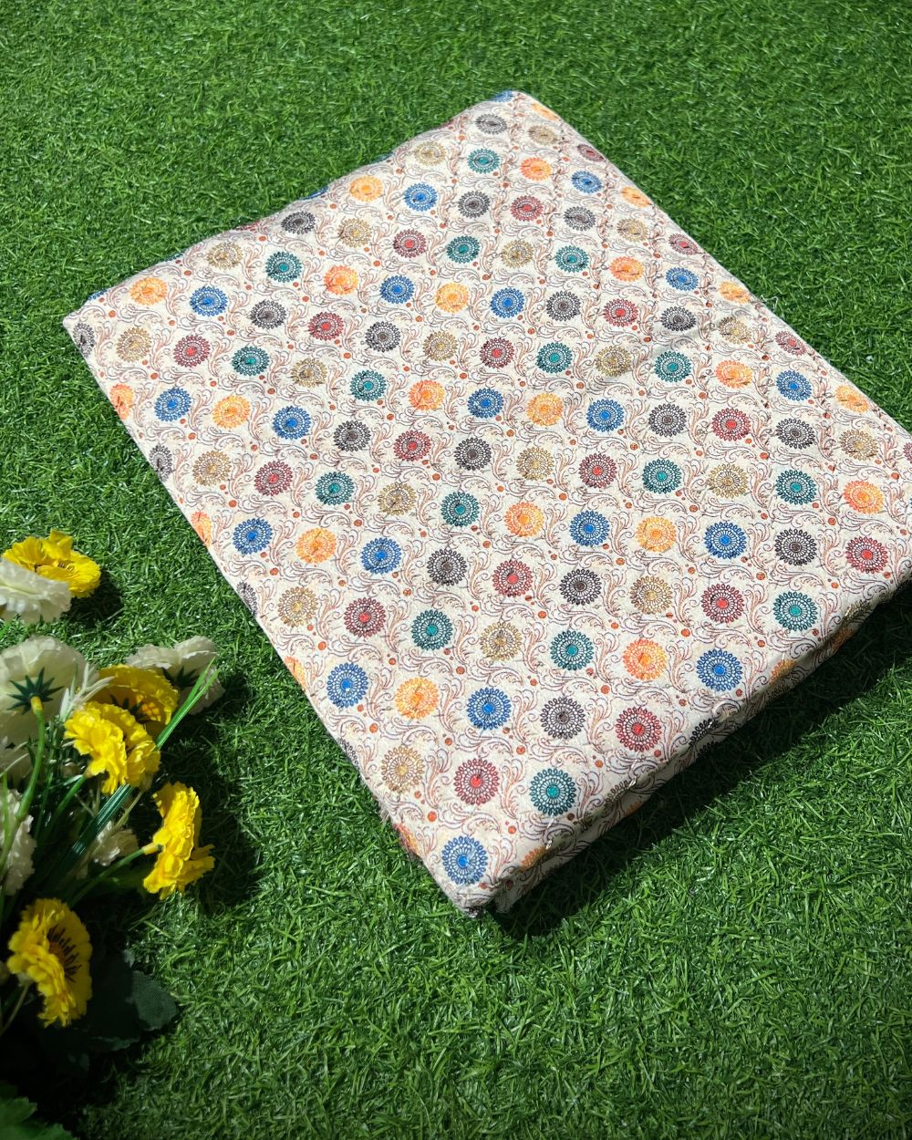 Silk Crochet Work Multicolor 42 Inches Width