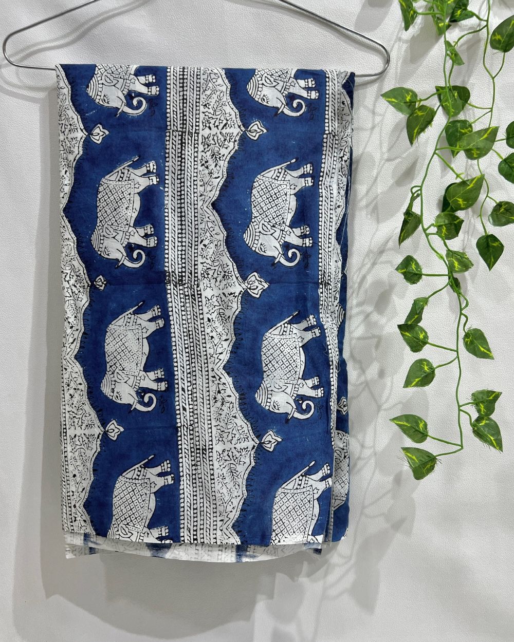 Hand Block Printed Cotton Indigo Blue Colour 44 Inches Width