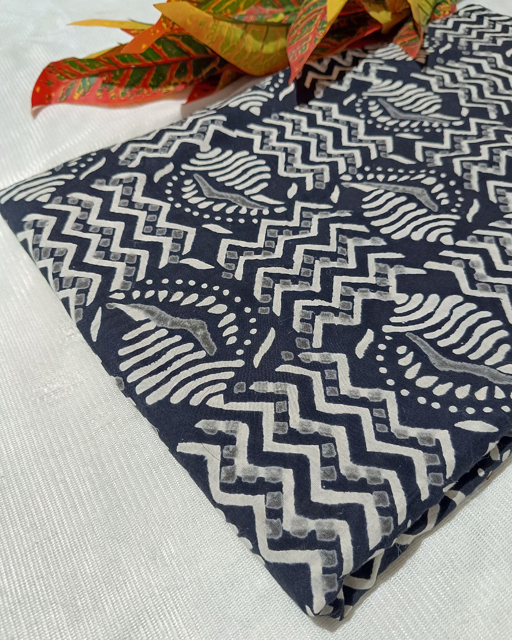Hand Block Printed Cotton Monochrome Black Colour 42 Inches Width