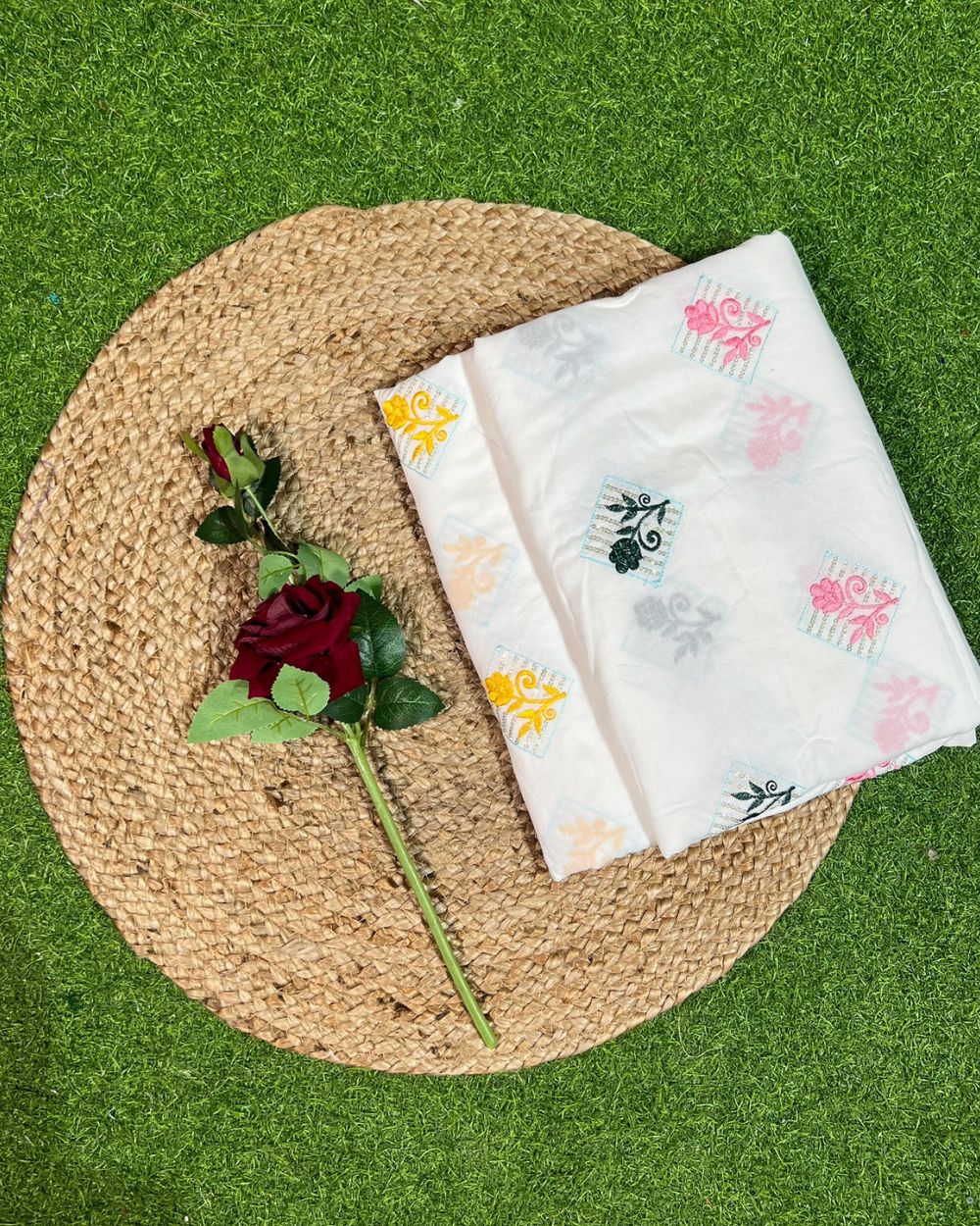 Cotton Work White Colour 44 Inches Width