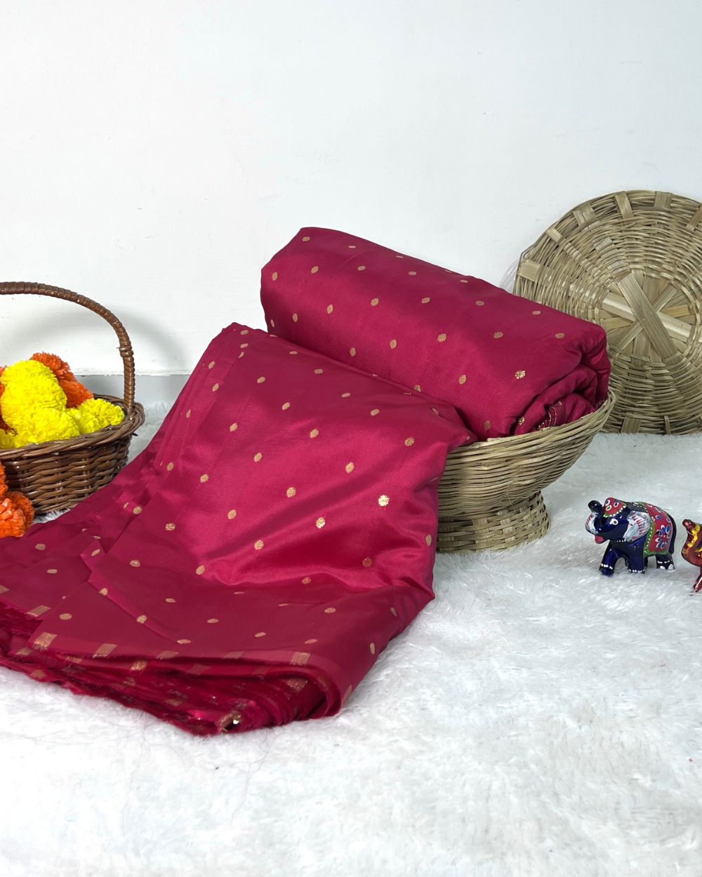 Taffeta Work Deep Dark Pink Colour 60 Inches Width