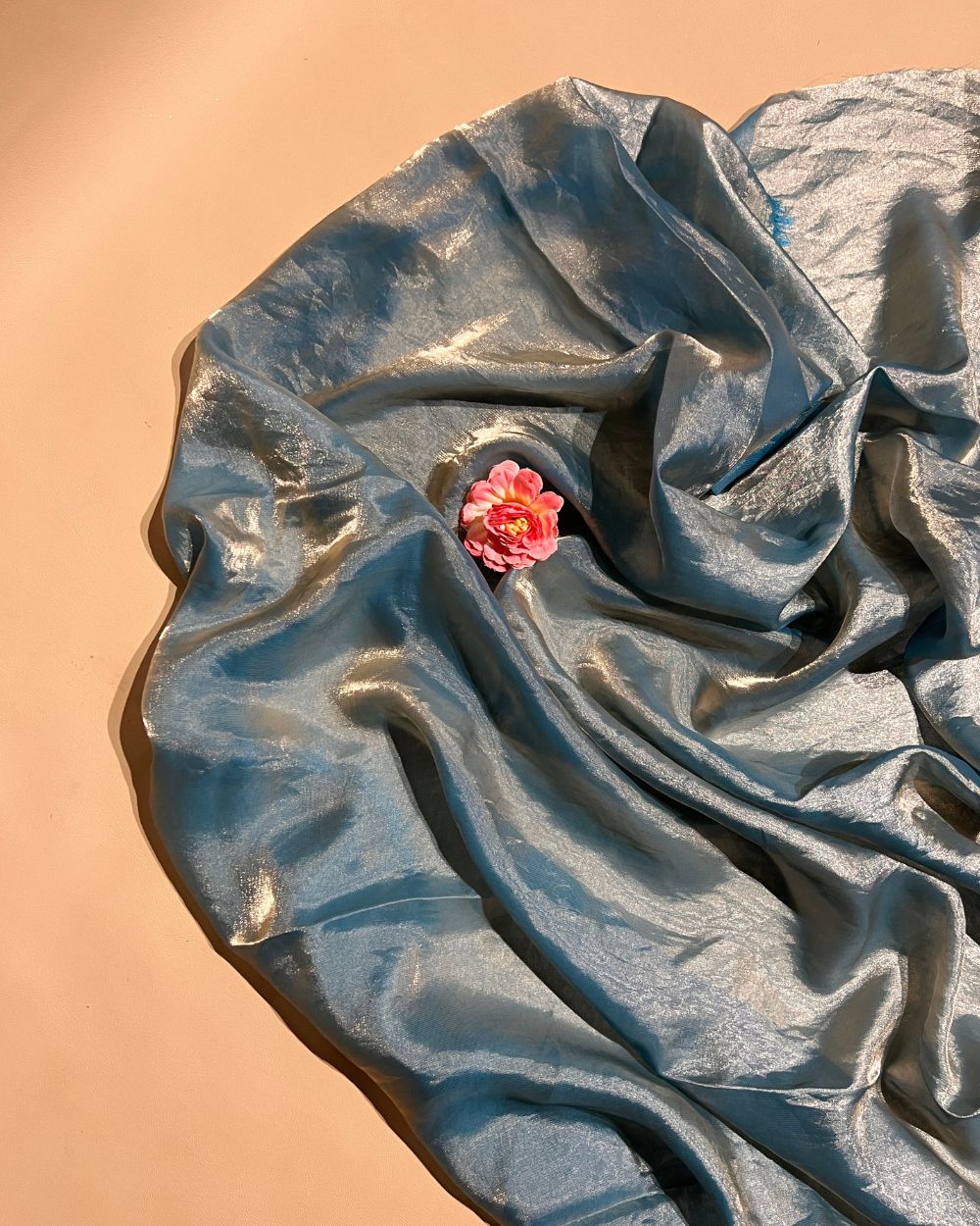 Plain Space Silk (Fendy Satin) Vibrant Blue Colour 45 Inches Width