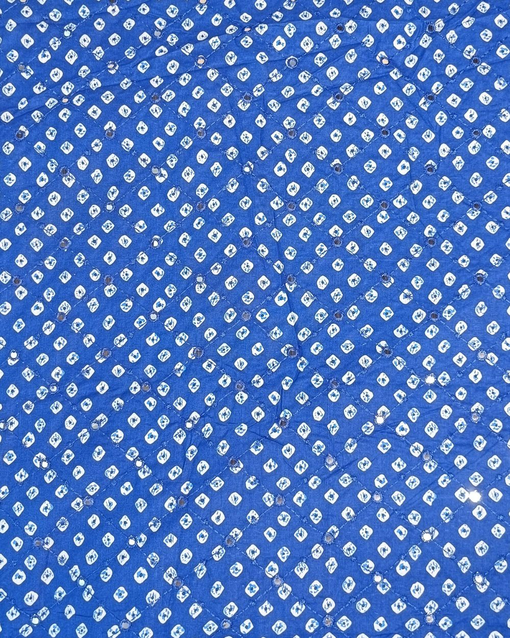 Cotton Abla Work Blue Colour 42 Inches Width