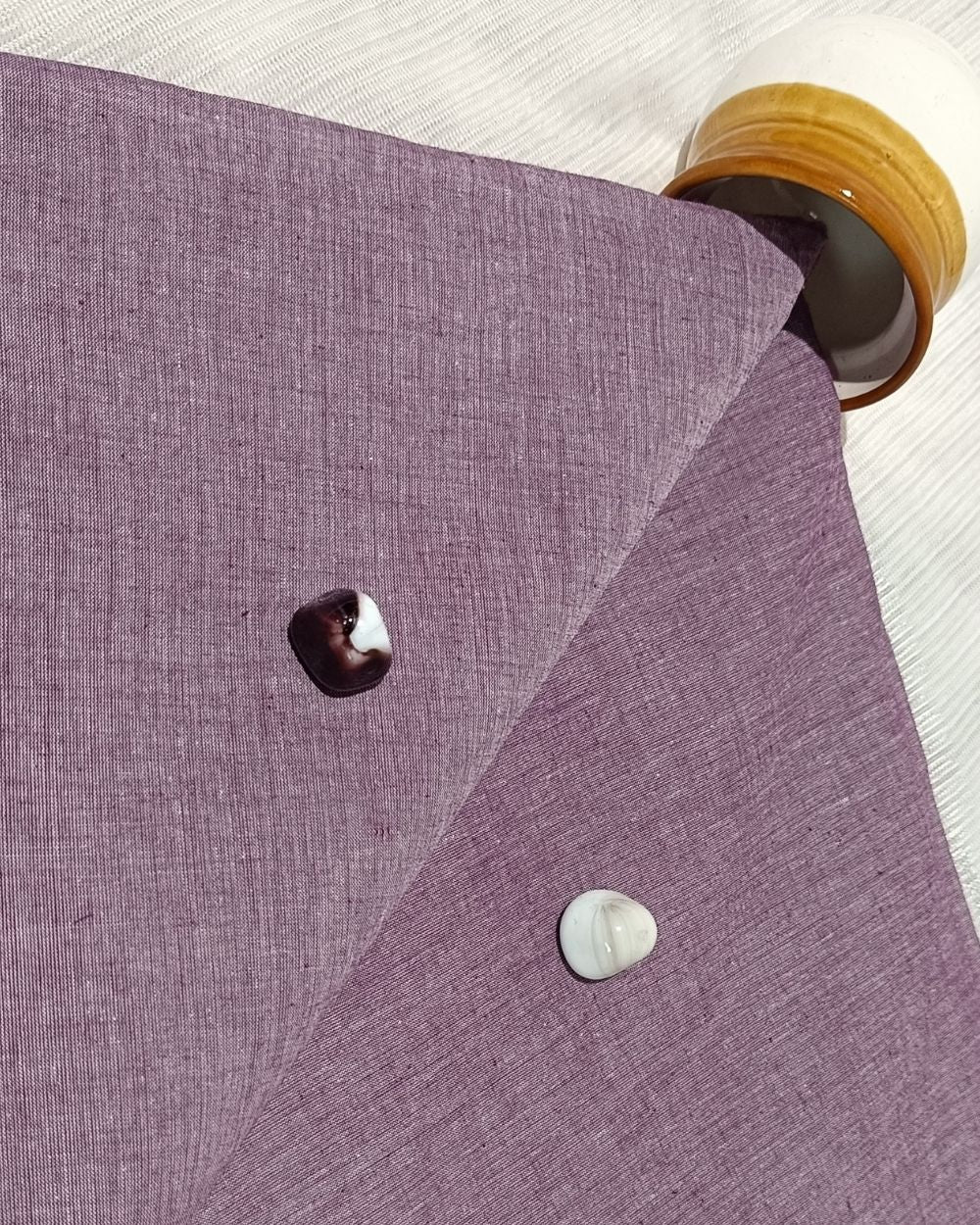 Plain Khadi Cotton Fabric Dusty Purple Colour 45 Inches Width