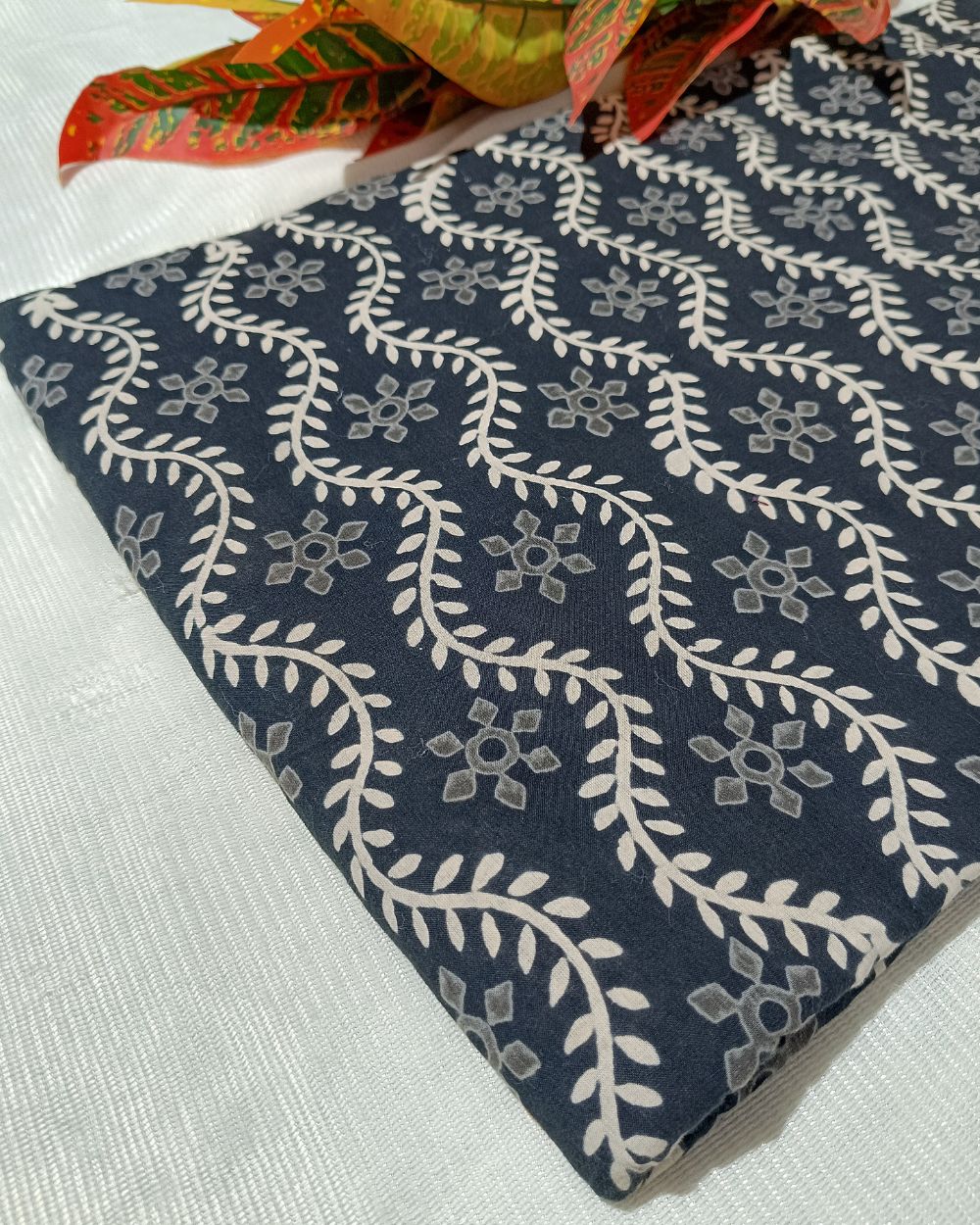 Hand Block Printed Cotton Monochrome Black Colour 42 Inches Width