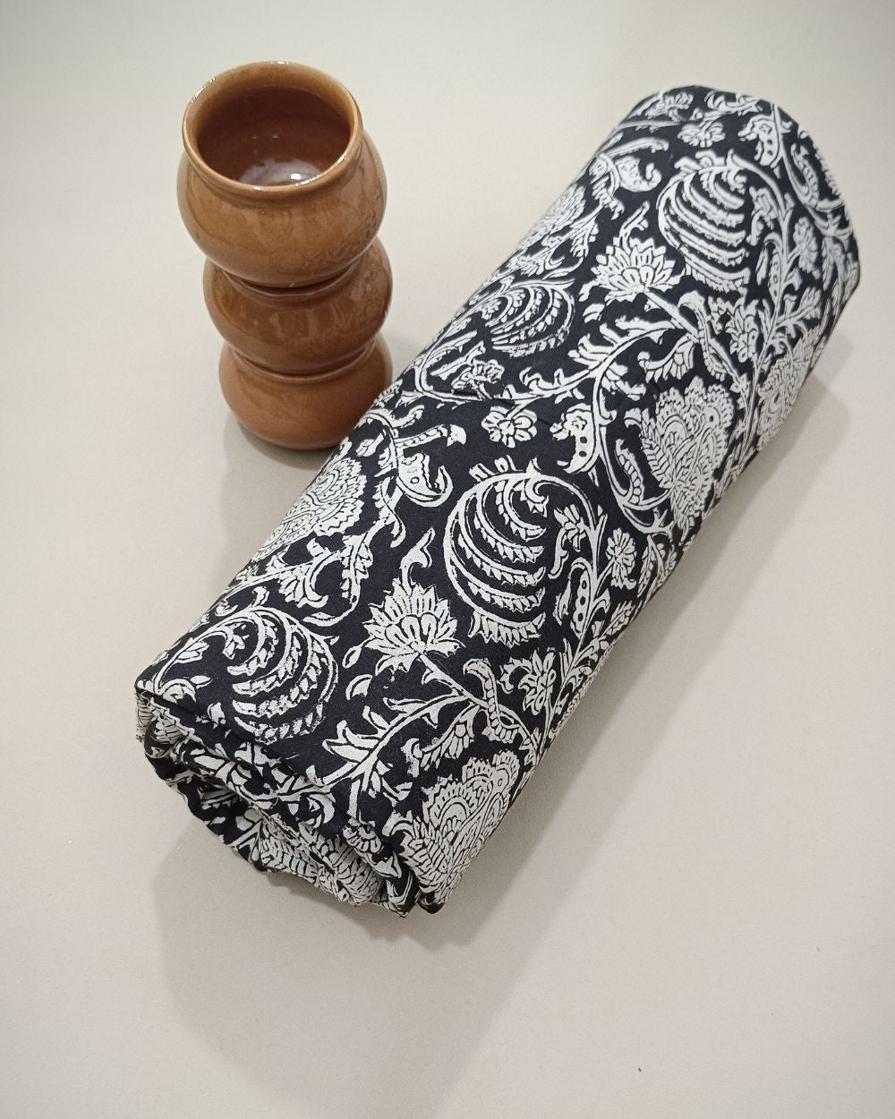 Bagru Hand Block Printed Cotton Black Colour 45 Inches Width