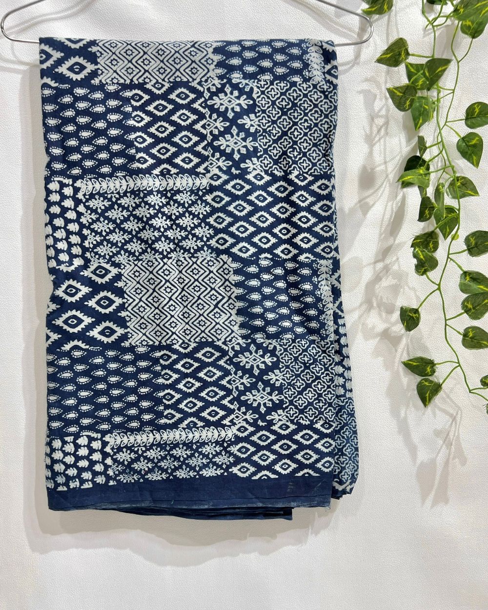 Hand Block Printed Cotton Indigo Blue Colour 44 Inches Width